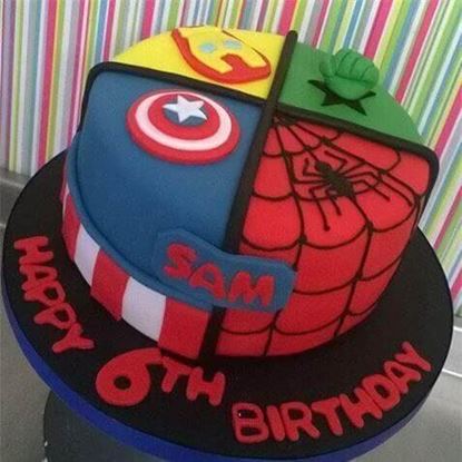 Picture of Superhero Theme Cake