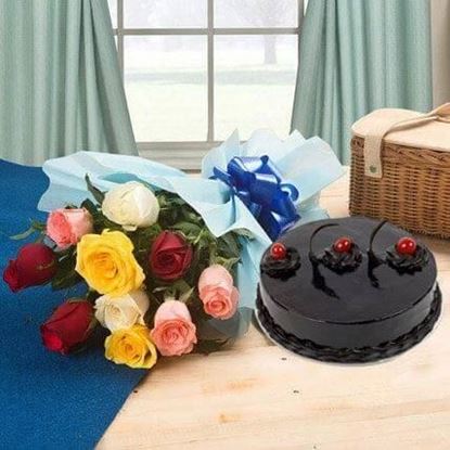 Picture of Cake and Flower Combo 10