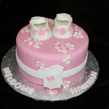 Picture of Pink Baby Shoe Cake 1